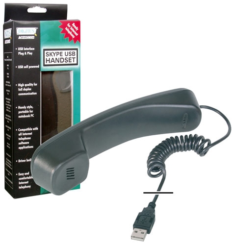 Cornetta telefonica USB Digitus VoIP Skype Professionale
