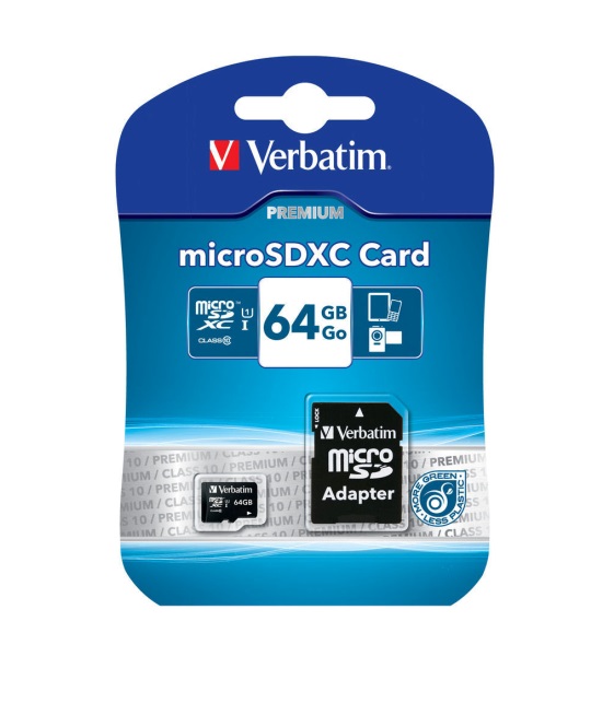 MicroSD 64 GB Verbatim Class 10 con Adattatore | Omnicenter