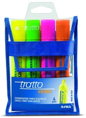 Evidenziatore Multicolore Tratto Video 4 Pezzi | Offerta