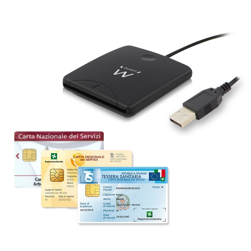 Lettore Smart Card Ewent EW1052 USB Professionale