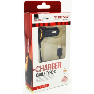 Offerta Caricatore Auto Tecno USB Type-C 2.4A 12W TC-CA03