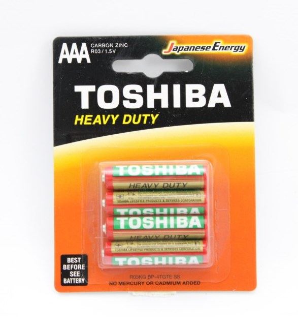 Batterie Ministilo AAA Toshiba Originale: Confezione 4 Pezzi