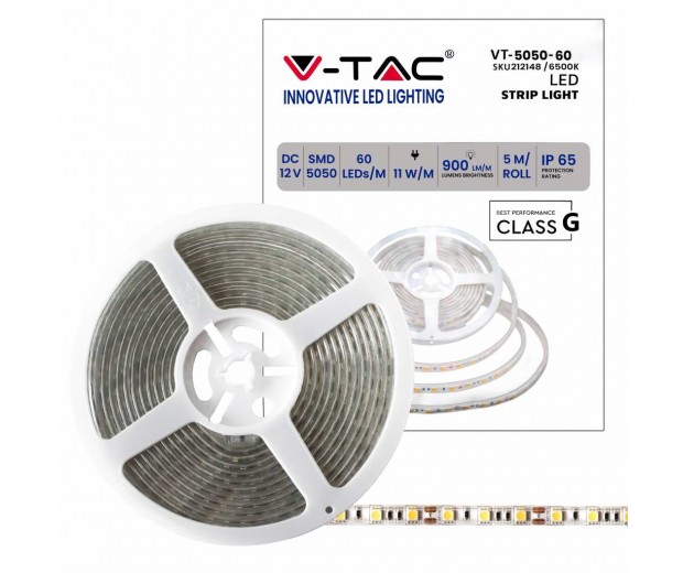 Striscia LED V-Tac VT-5050-60 5M 6500K IP65 | Offerta