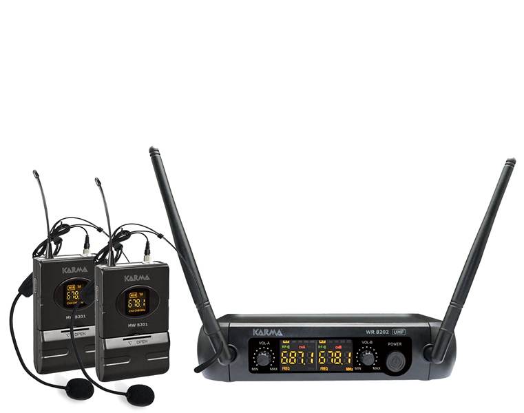 Radiomicrofono Karma Professionale UHF Doppio con Archetto