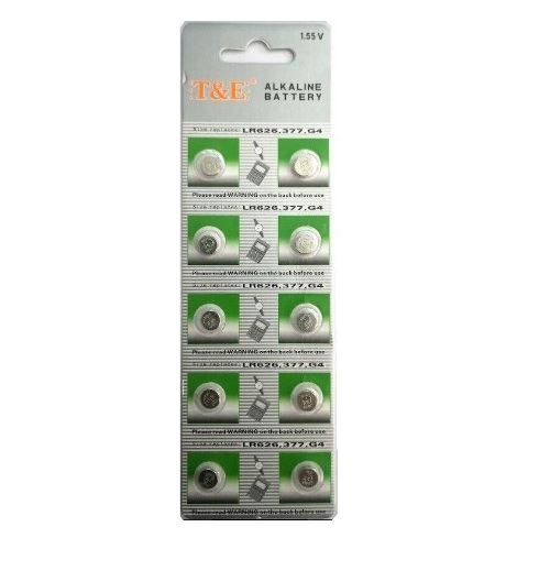 Offerta Batterie Bottone T&E AG4 LR626 377 1.55V 10 Pezzi