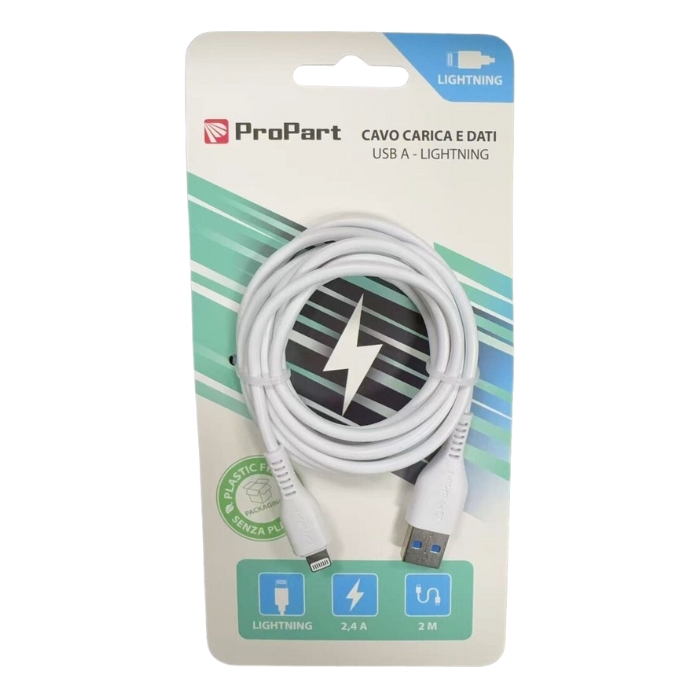 Cavo Lightning USB 2mt Propart | Offerta Carica Rapida Bianco