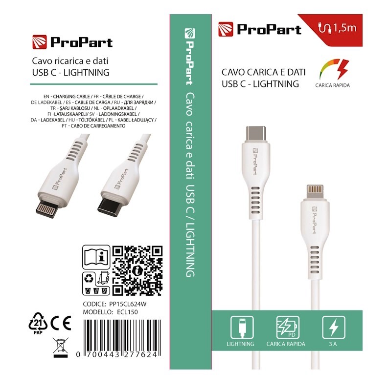 Cavo Lightning USB Tipo-C Propart 1.5mt: Offerta