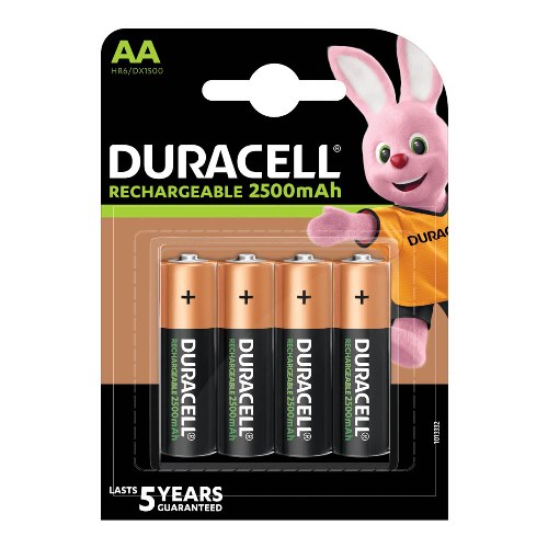 Batterie Ricaricabili Stilo AA Duracell 2500mAh 4Pz | Offerta