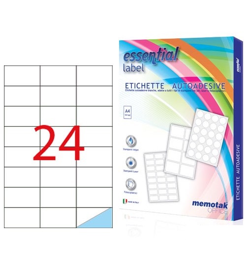 Etichette Autoadesive A4 Memotak 70x37 2400 Pz | Professionale