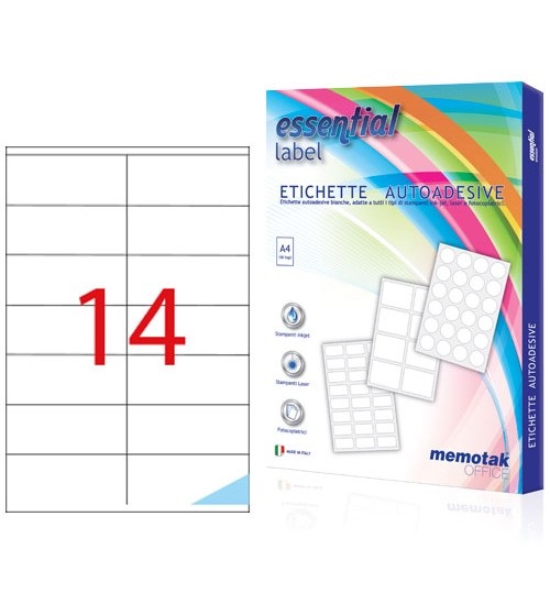Etichette Autoadesive A4 Memotak 105x42.3 1400 Pz Offerta