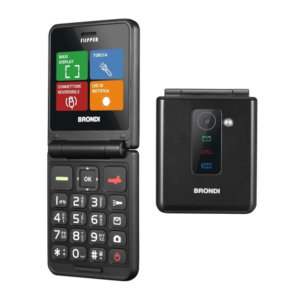 Brondi Flipper Dual SIM Nero: Scopri il Cellulare a Conchiglia