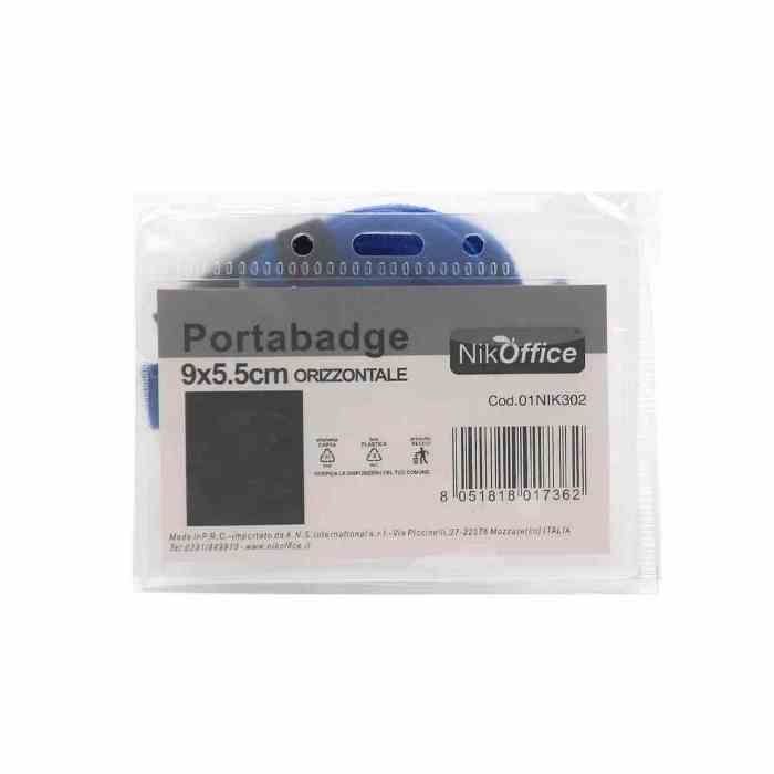 Portabadge Orizzontale Nikoffice 9x5.5cm | Offerta
