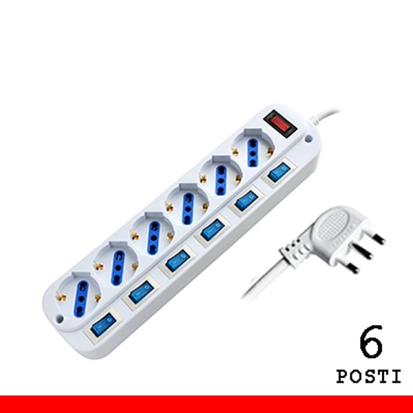 Multipresa 6 Posti ProPart Affidabile con Interruttori