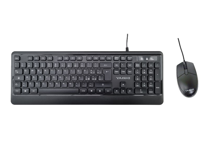 Kit Yashi Exclusive Tastiera e Mouse USB Nero | Affidabile