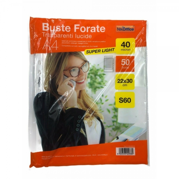 Buste Forate A4 Nikoffice 50 Pezzi | Offerta Omnicenter