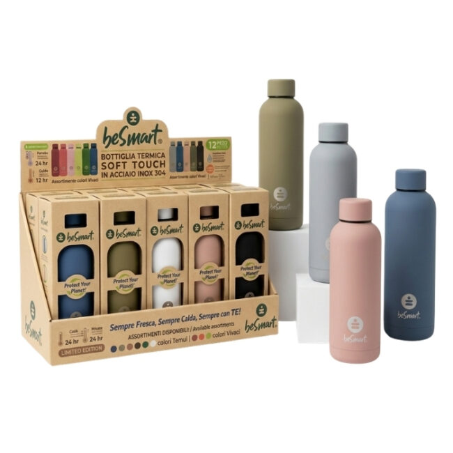 BOTTIGLIA TERMICA 500ML SOFT TOUCH - COLORI TENUI - 1 PEZZO