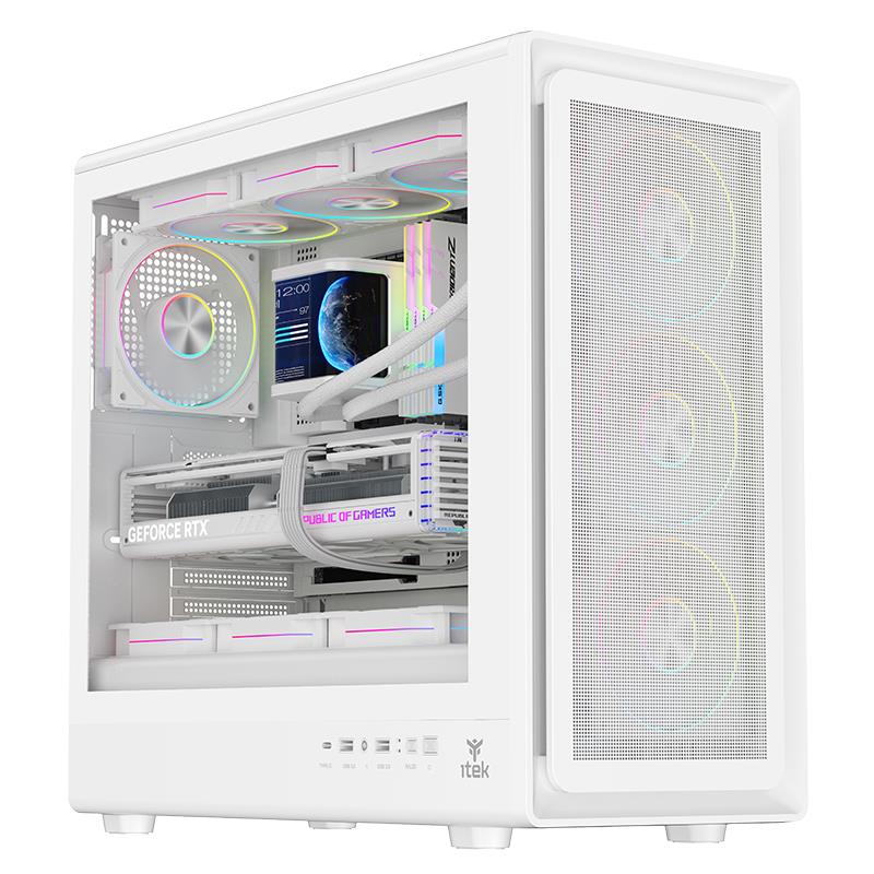 Case Itek Meshcore 36W Bianco Gaming Tower ATX | Offerta