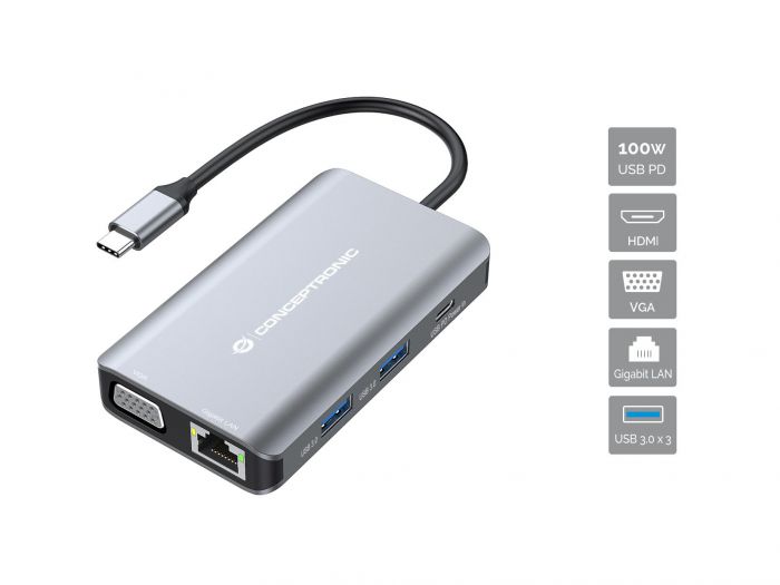 Conceptronic DONN21G Docking Station 7-in-1 | Professionale