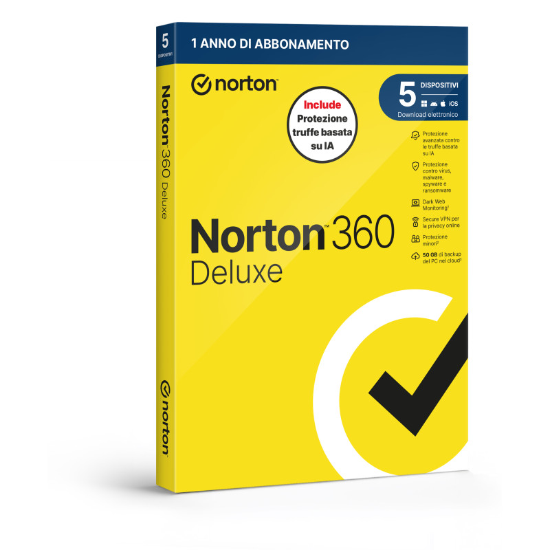 Norton 360 Deluxe 2026: Offerta Antivirus 5 Dispositivi 50GB