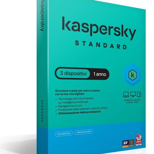 Kaspersky Standard Antivirus 1 Anno 3 Dispositivi | Offerta