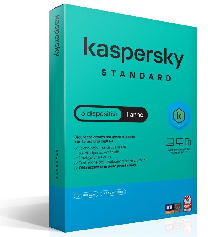 Kaspersky Standard Antivirus 1 Anno 3 Dispositivi | Offerta