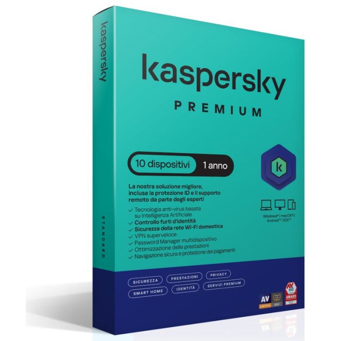 Antivirus Kaspersky 10 Dispositivi 1 Anno: Offerta Premium