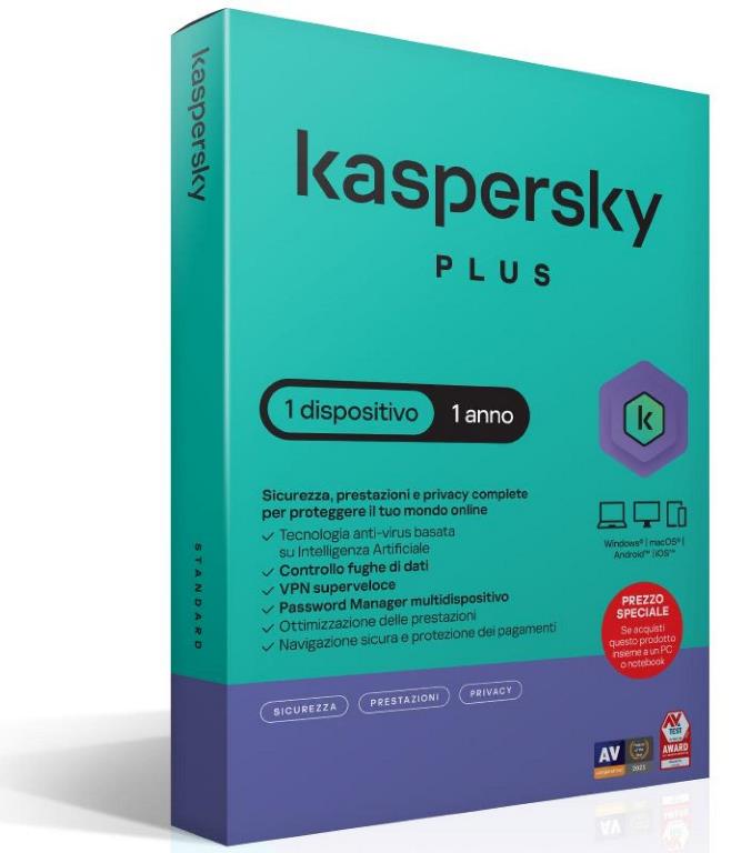 Kaspersky Plus Antivirus 1 Anno | Offerta Sicurezza