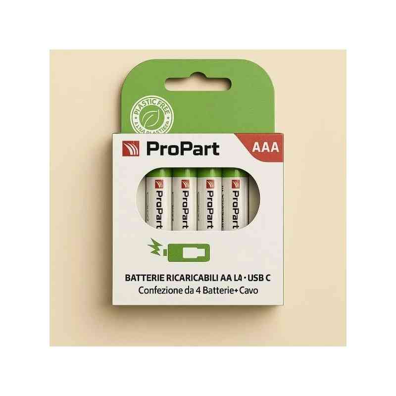 Batterie AAA USB-C Propart 1.5V: Offerta Conveniente 4 Pezzi