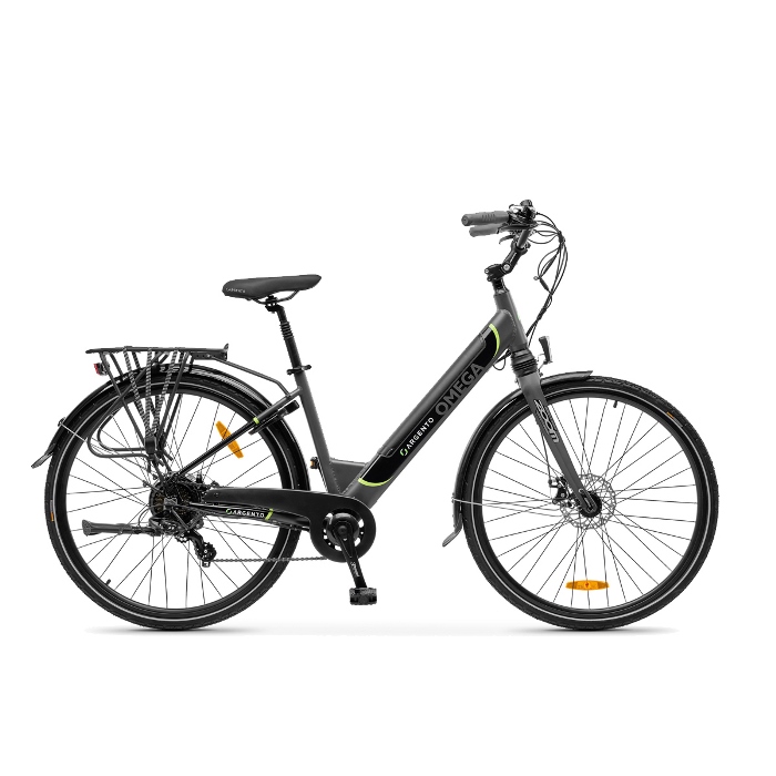 Bici Elettrica Argento Omega City Black 28" | Offerta