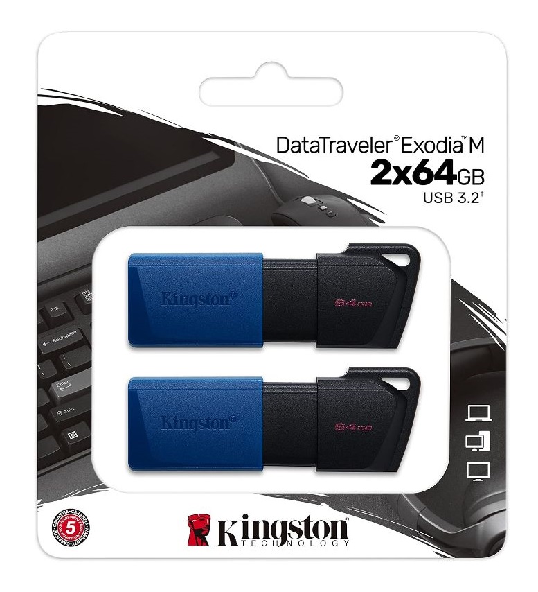 Pen Drive 64GB Kingston USB 3.2 Confezione 2 Pezzi Offerta