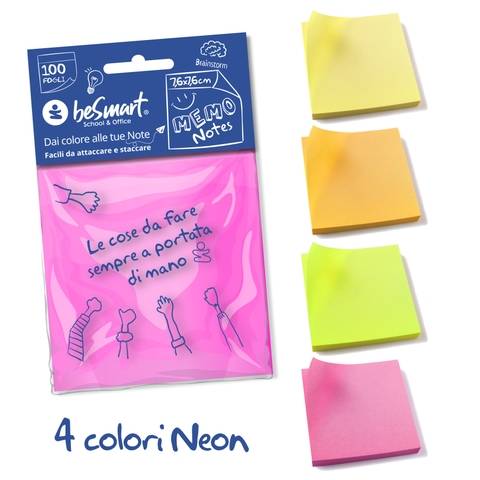Post-It Neon 76x76 Be Smart | Offerta Cancelleria Omnicenter
